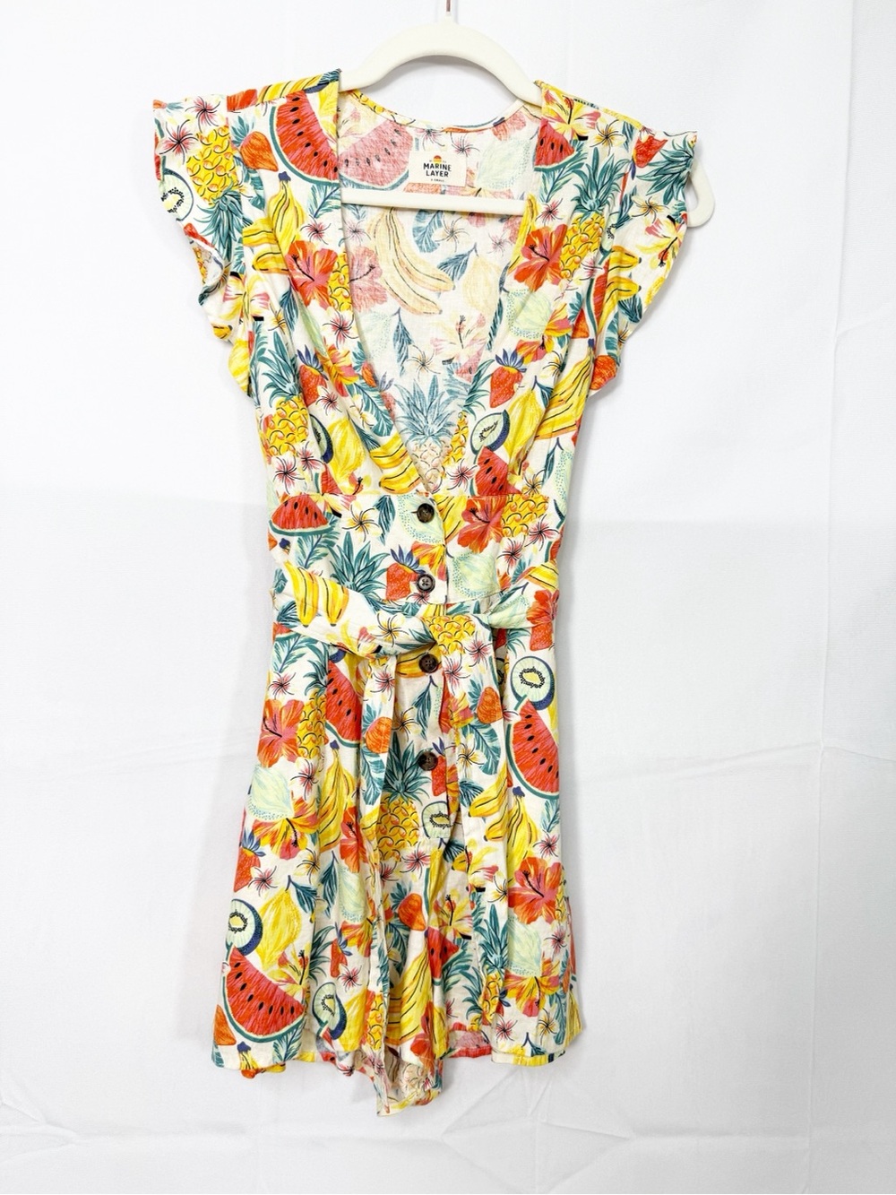 Marine Layer Camila Romper Floral Fruit Tropical Print - Picture 3 of 16